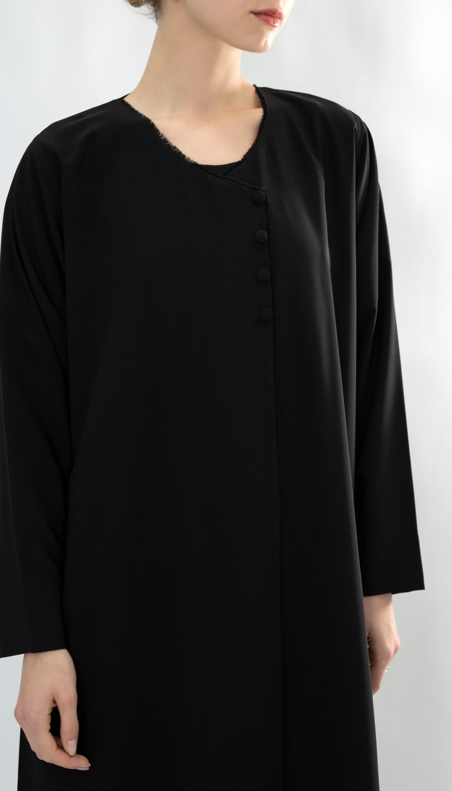 Overlapped Abaya With Button Detailing