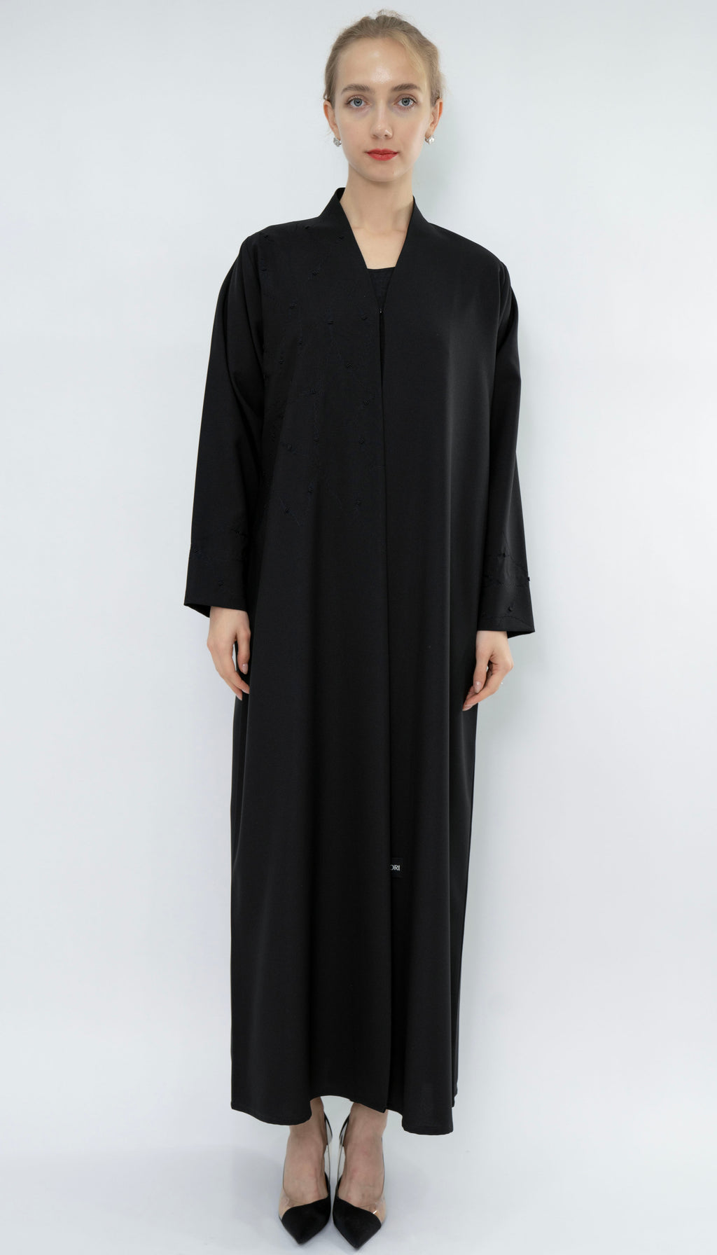 High Neck Abaya With Embroidery Enriched With Bead Work