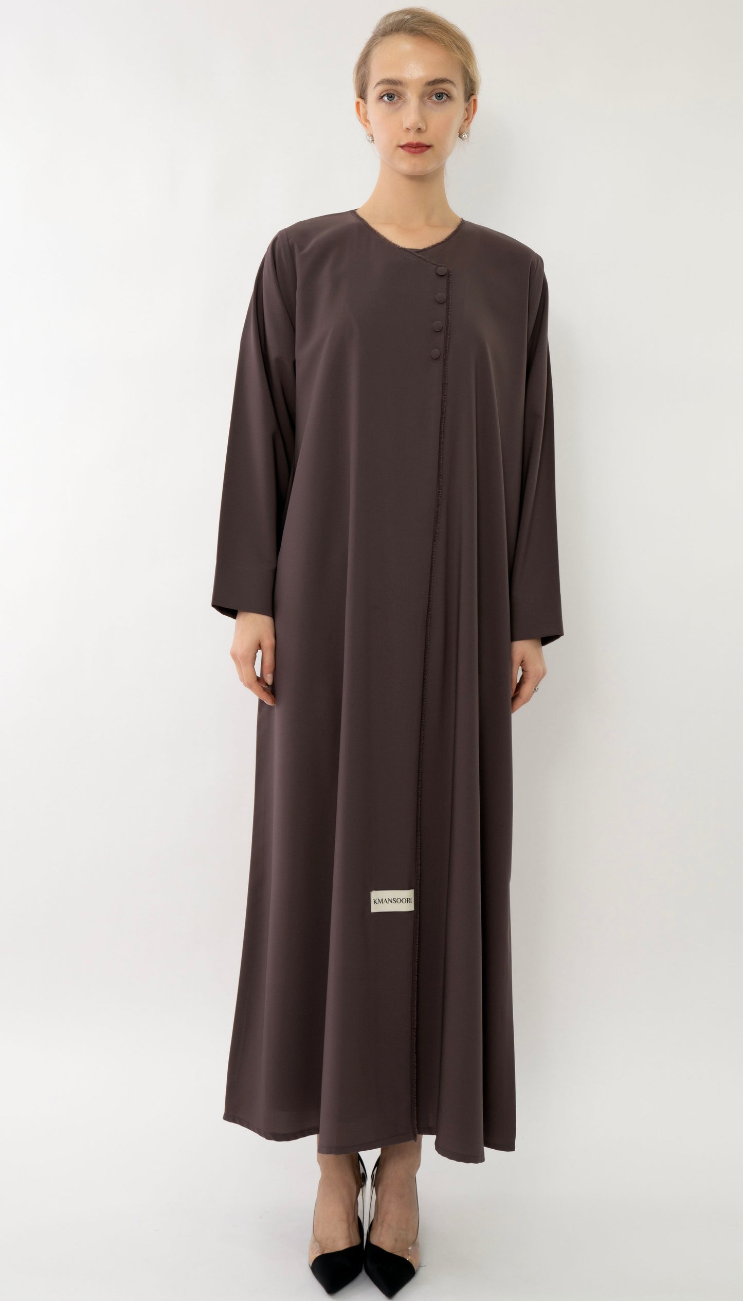 Overlapped Abaya With Button Detailing