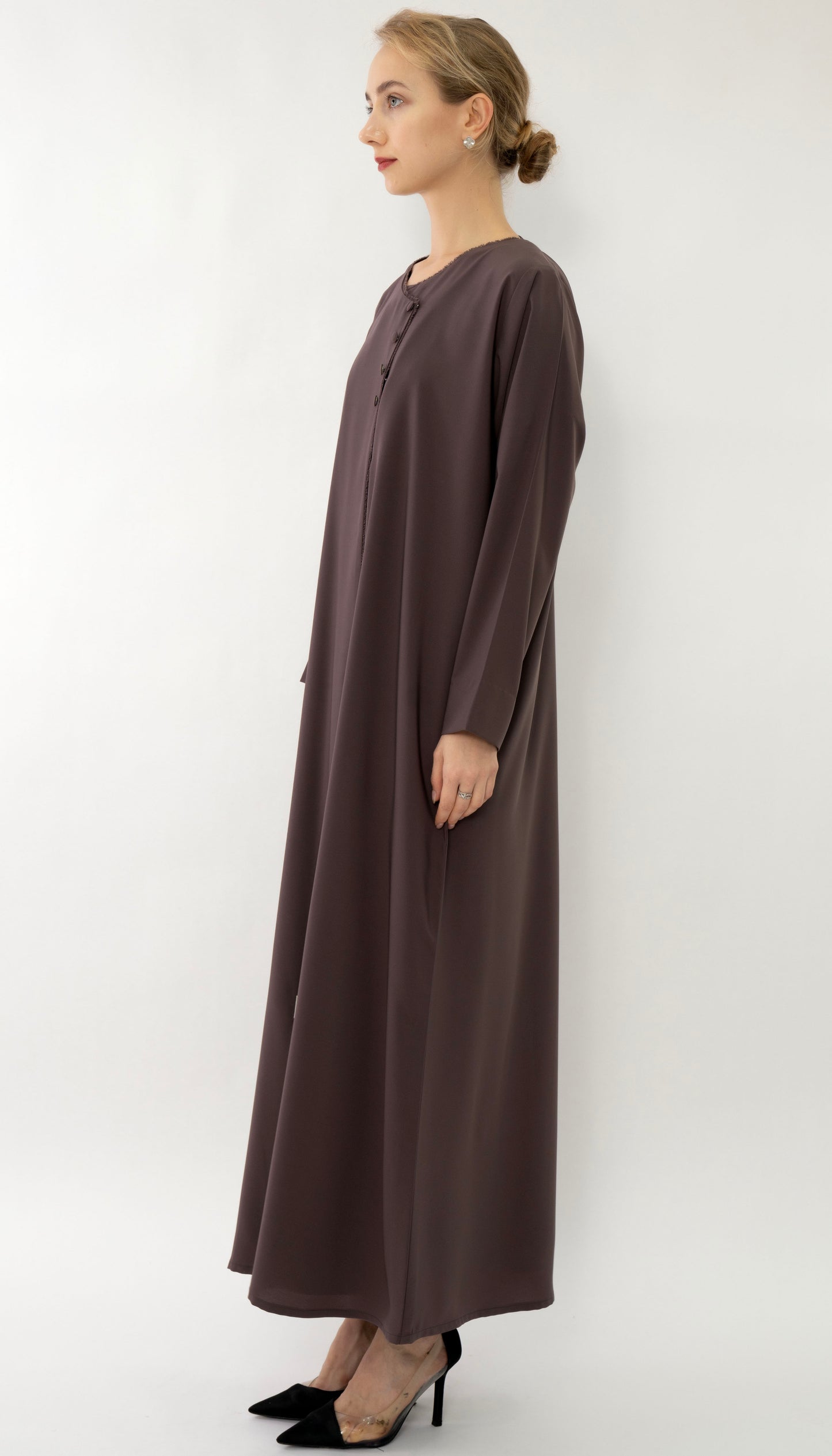 Overlapped Abaya With Button Detailing