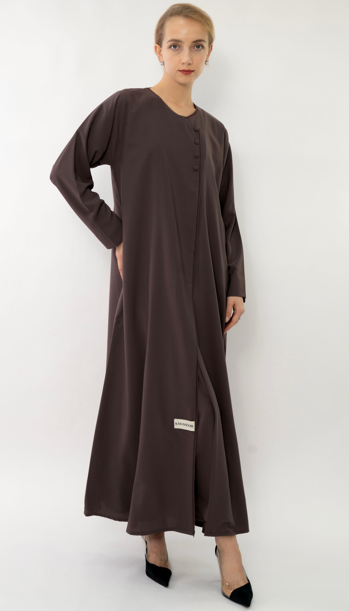 Overlapped Abaya With Button Detailing