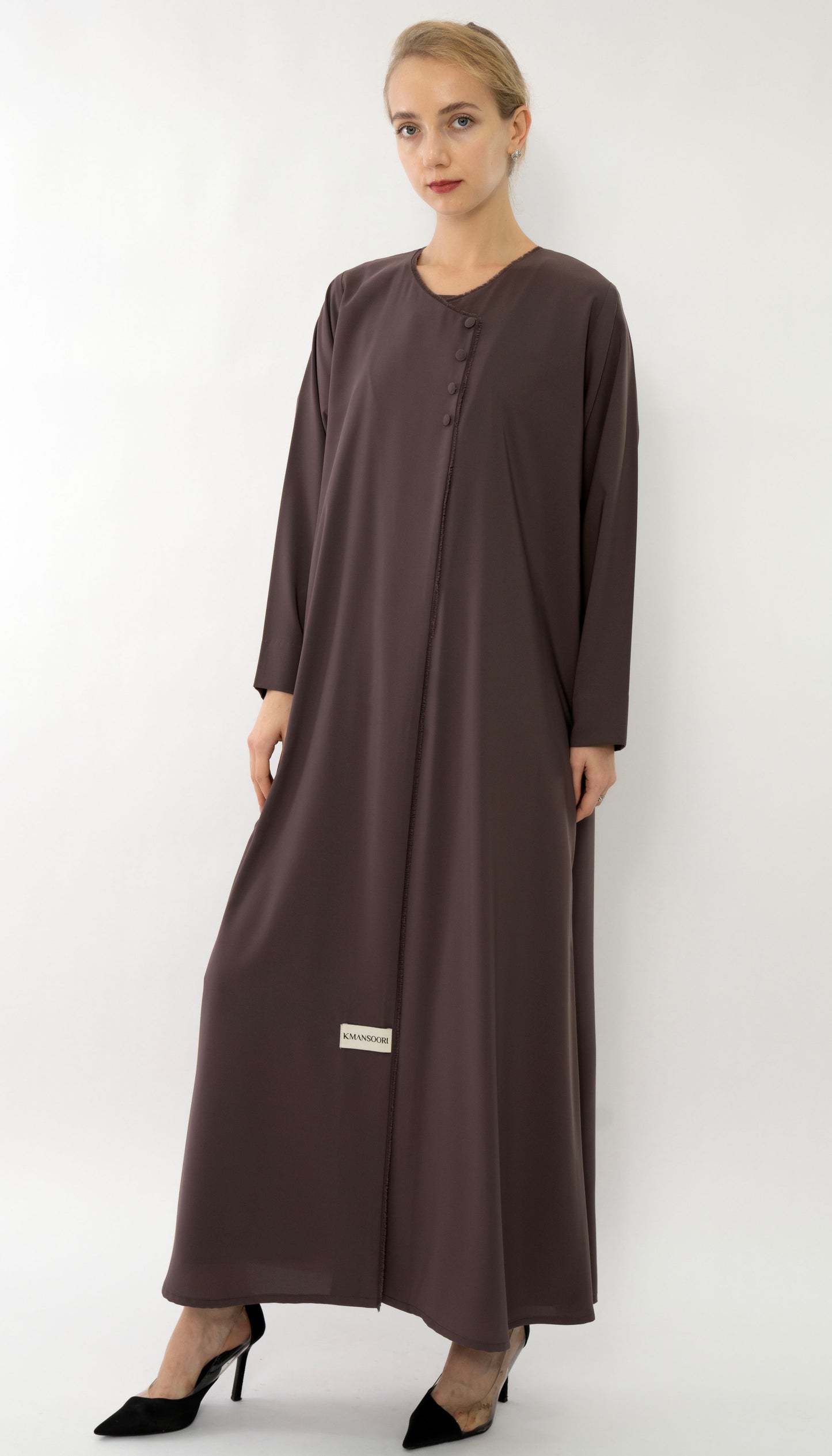 Overlapped Abaya With Button Detailing