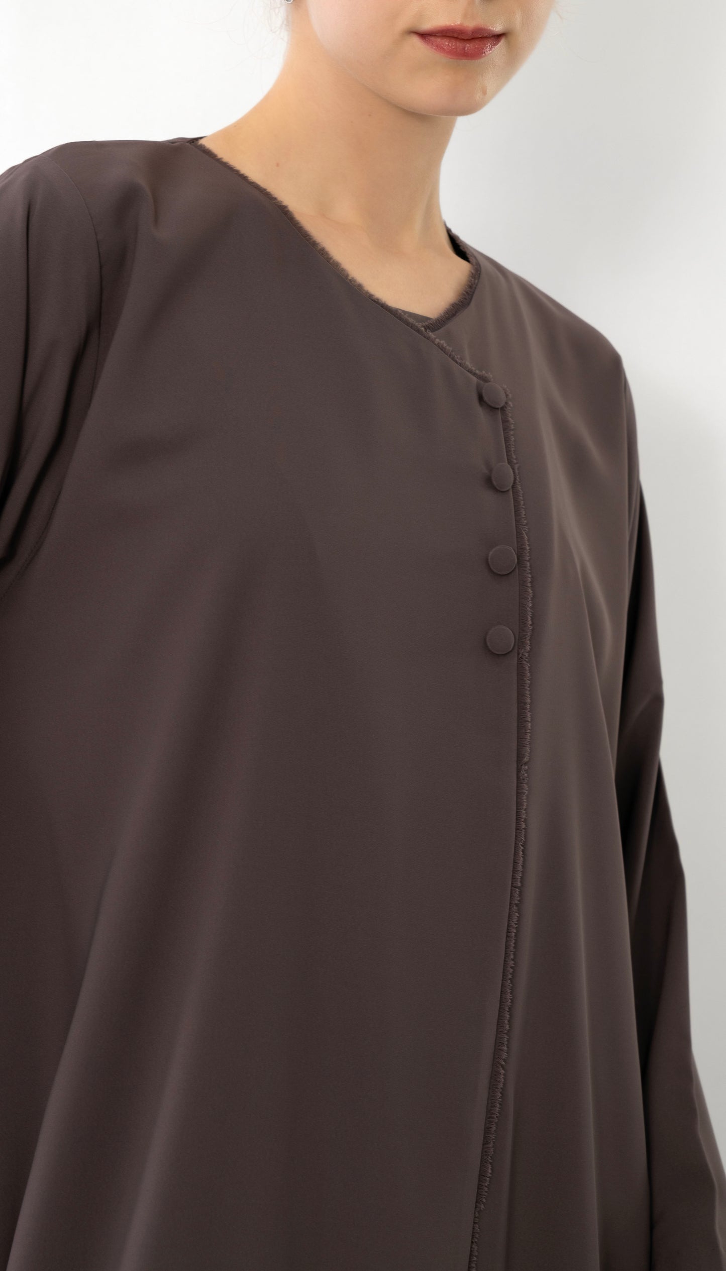 Overlapped Abaya With Button Detailing