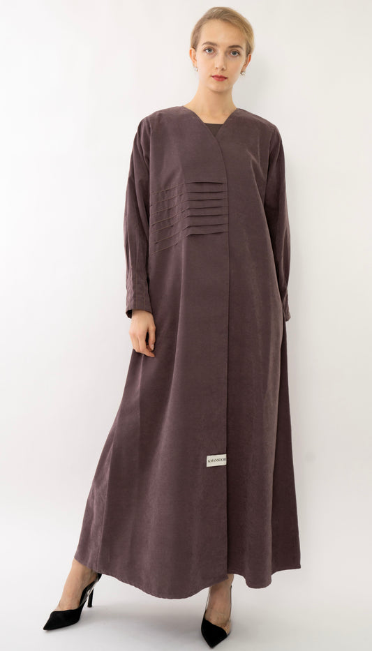 Plated Overlap Abaya With Bead Work Detailing