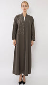 High Neck Abaya With Embroidery Enriched With Bead Work