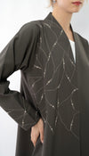 High Neck Abaya With Embroidery Enriched With Bead Work