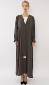 Collar Abaya With Pleated Sleeve Style