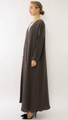 Collar Abaya With Pleated Sleeve Style