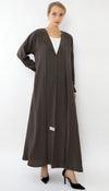 Collar Abaya With Pleated Sleeve Style