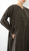 Plated Overlap Abaya With Bead Work Detailing