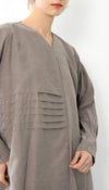 Plated Overlap Abaya With Bead Work Detailing