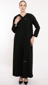 Stylish Overlapping Abaya Enriched By A Show Button