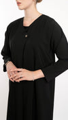 Stylish Overlapping Abaya Enriched By A Show Button