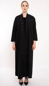 High Neck Pattern Abaya With Stylish Button Detailing On Front