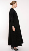 Golden Texture Abaya In Overlapping Pattern