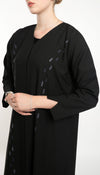 Beautiful Abaya With Double Shade Floral Embroidery On Front