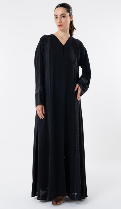 Black Design Lace Detailing On Front And Sleeves