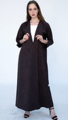 Coat Style Abaya With Thread Stitch Detailing