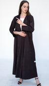 Coat Style Abaya With Thread Stitch Detailing