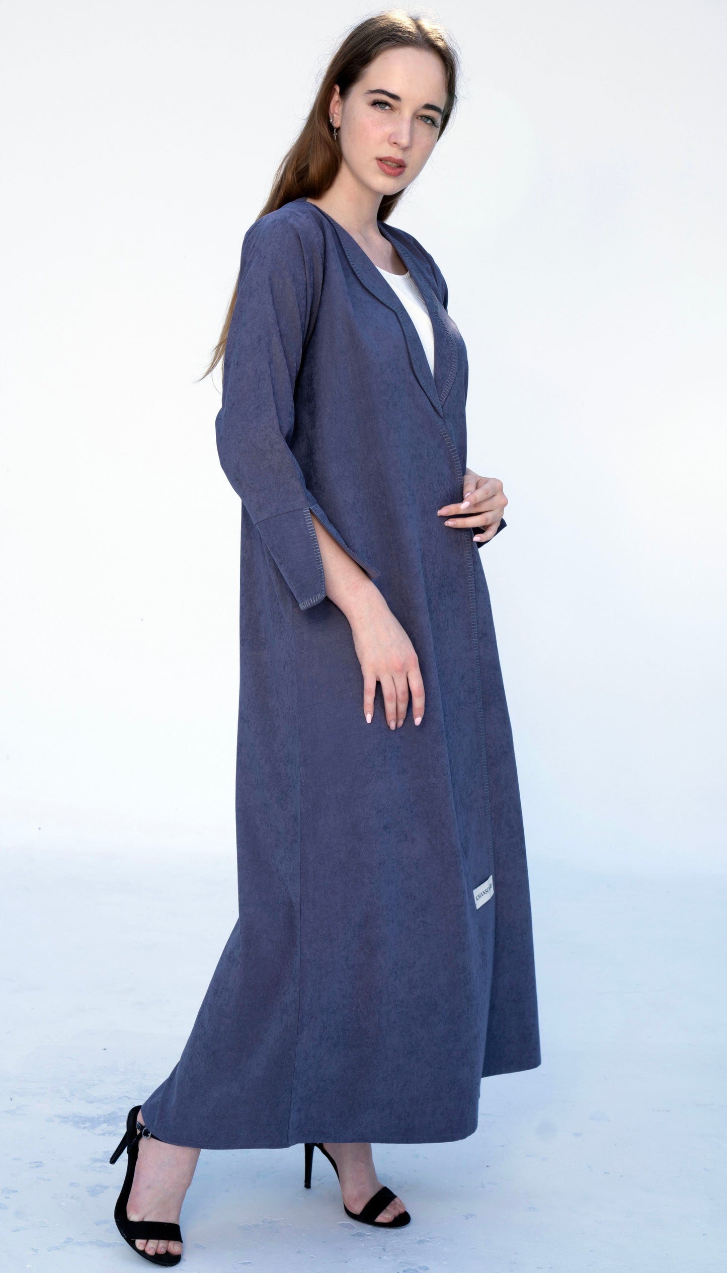 Coat Style Abaya With Thread Stitch Detailing