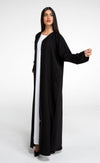 Black abaya with curve design embellishment