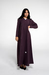 Purple abaya with flower motif design line