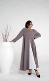 Brown sada abaya in curve design cut sleeve