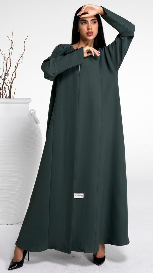 Green abaya With stylish pattern sleeve