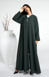 Green sada abaya in curve design cut sleeve