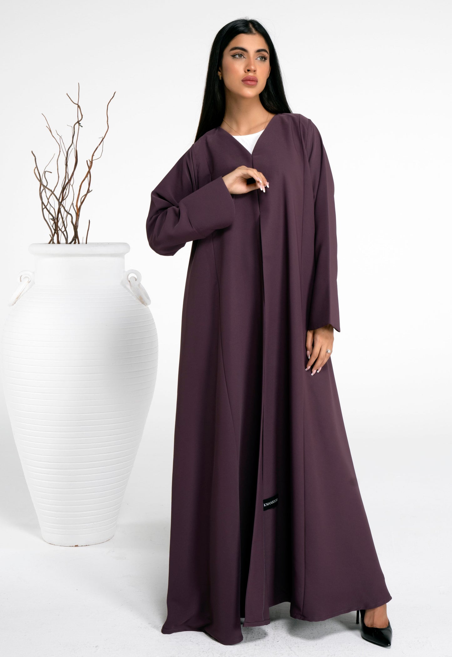Purple abaya in curve design