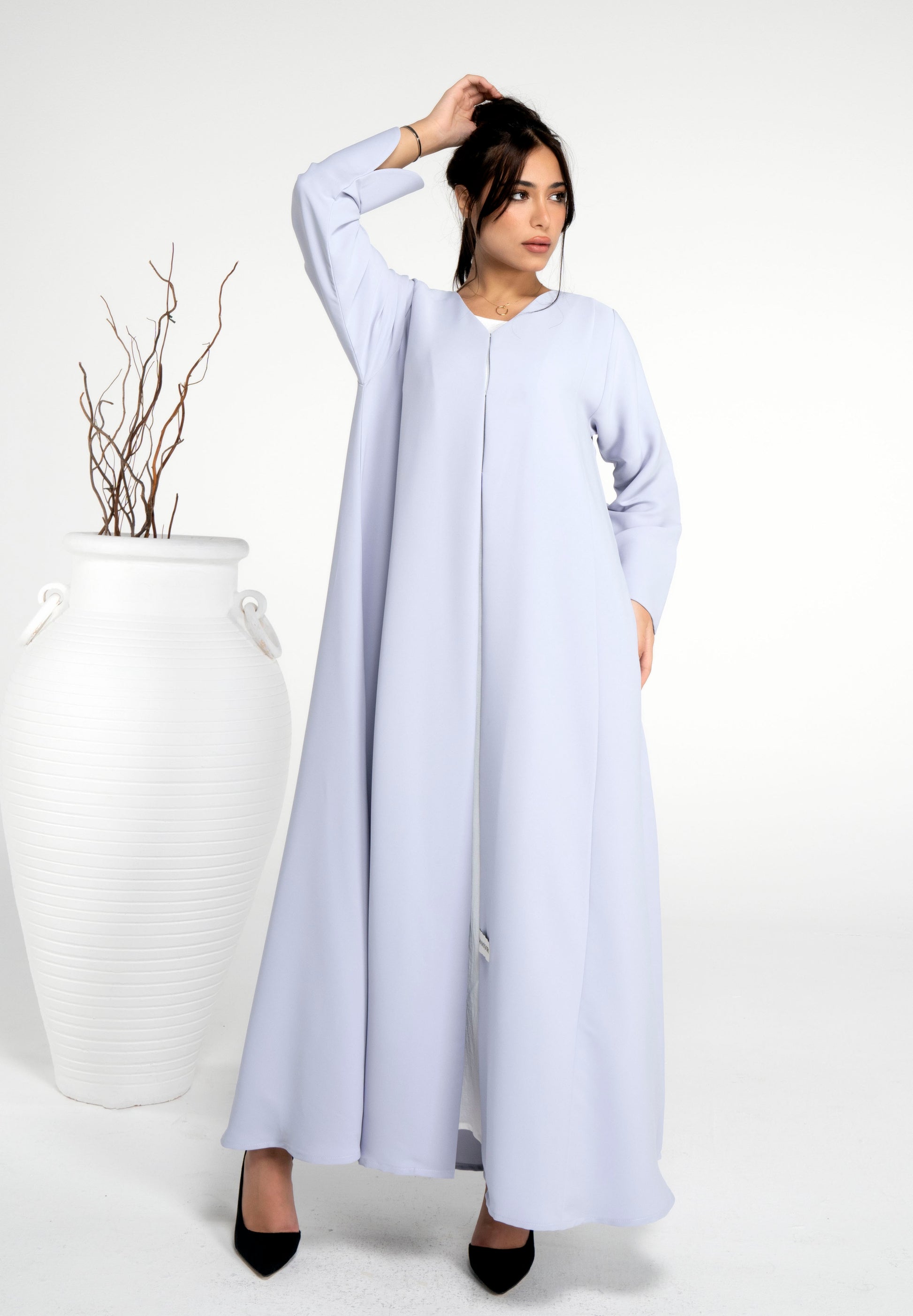 Light grey abaya for women in Dubai