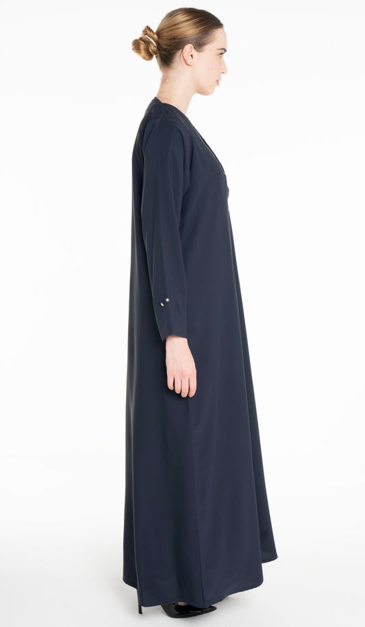 Sada Blue Color Abaya With Button Highlights