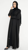 Collar Abaya With Handwork Detailing On Sleeves And Collar