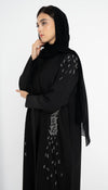 Black Abaya with Embellishments on Sides And Sleeves
