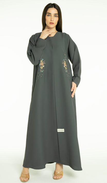 Beautiful Floral Hand Embroidery Design Abaya