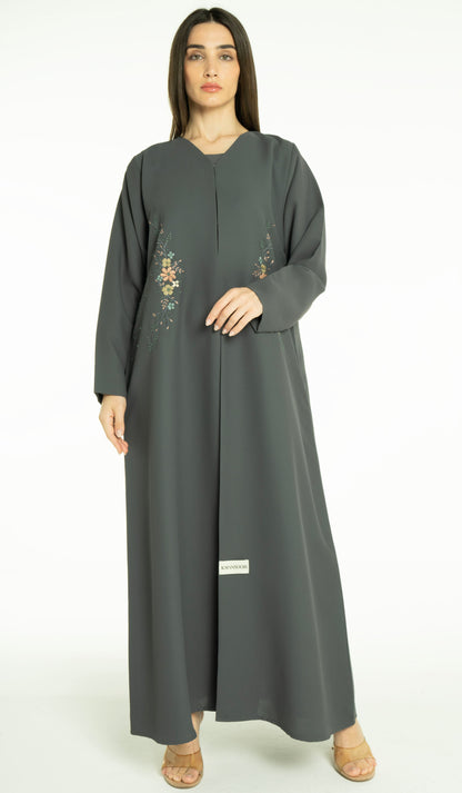 Beautiful Floral Hand Embroidery Design Abaya