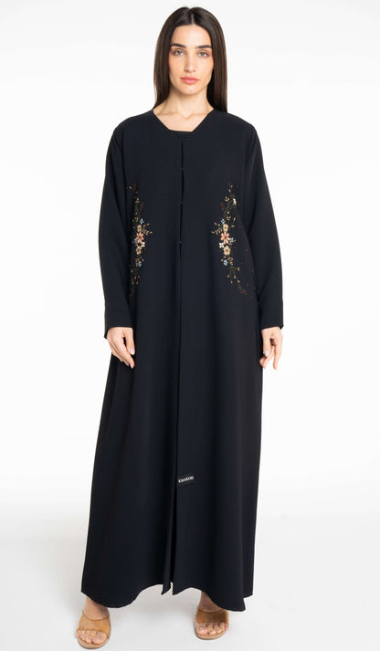 Beautiful Floral Hand Embroidery Design Abaya