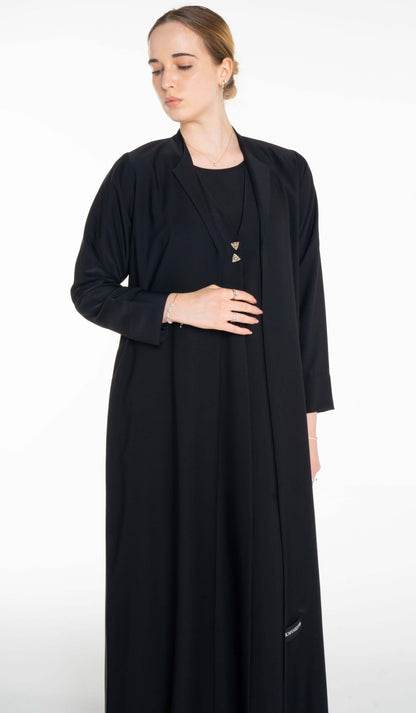 Collar Design Sada Abaya With Button Enhancing