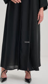 Black OveAbaya With Simple Lacework Detailing