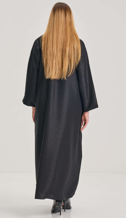 Stylish Overlap Pattern Abaya With Button Embellishment