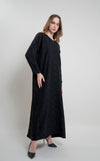 Black Abaya with Simple Bead Highlights