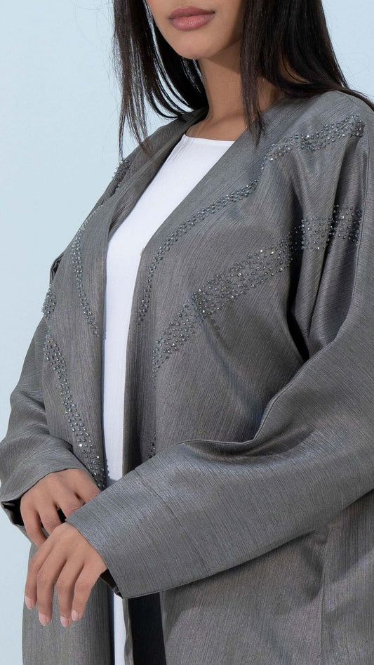 Detailed view of drop shoulder embellishments