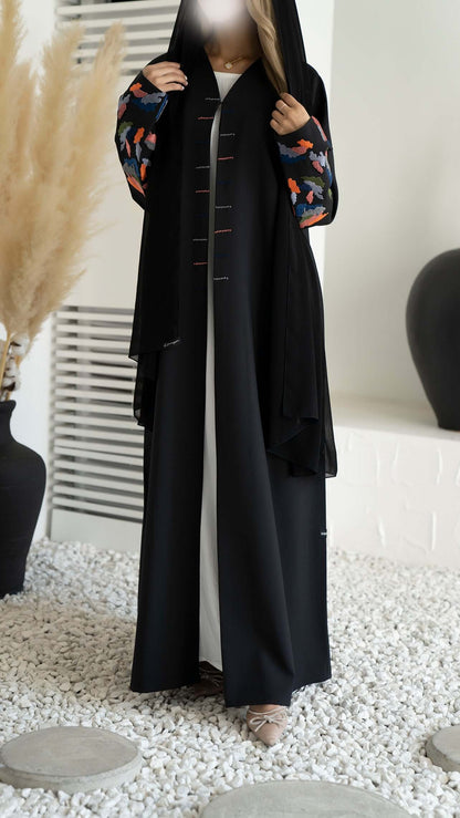 Black embroidered Abaya 