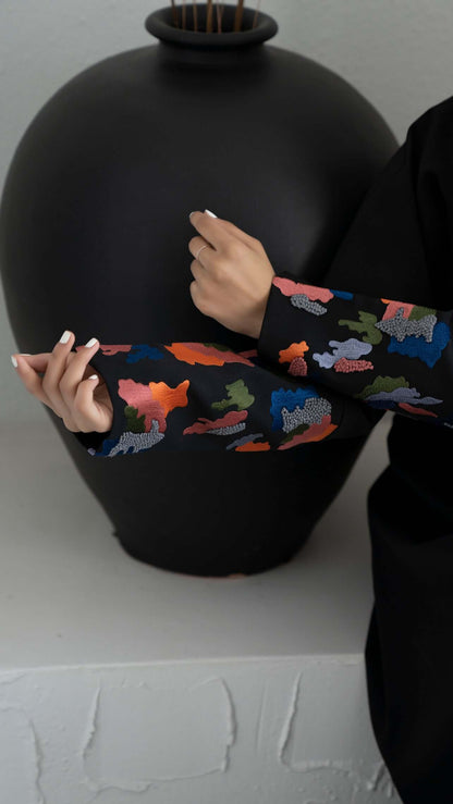 Black Abaya Embroidery