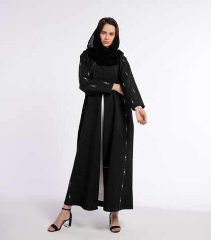 black abaya with embroidery