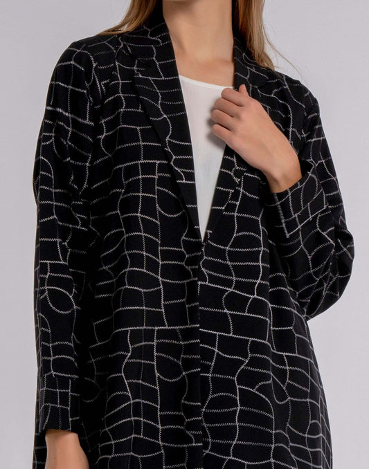 Black machine printed bisht abaya in Dubai