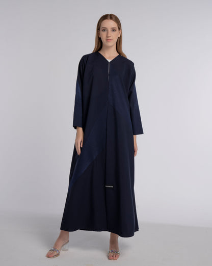 Dark Blue Colored Abaya with Beautiful Splash Embroidery