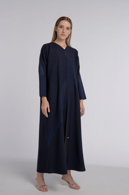 Dark Blue Colored Abaya with Beautiful Splash Embroidery