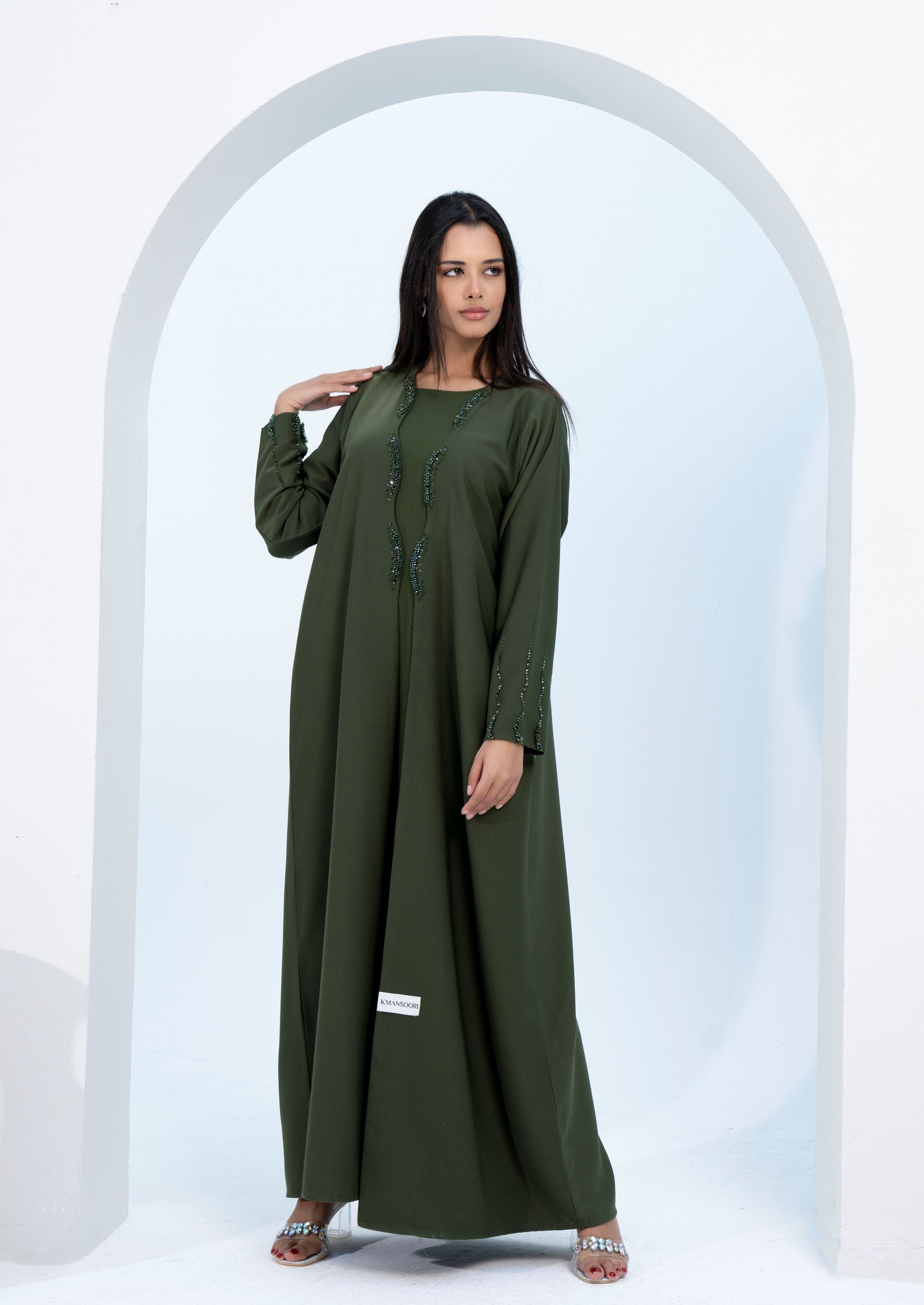 Green bisht abaya for sale in Dubai online