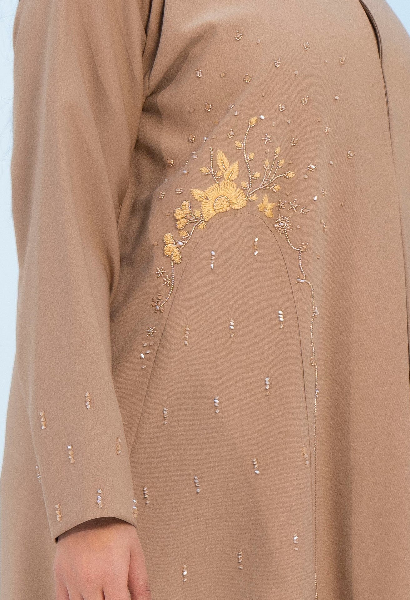 Arabic style abaya with embellishments on sides
